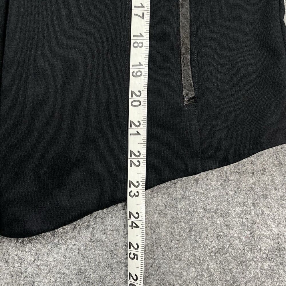 Eileen Fisher Jacket Womens Medium Stretch Viscose Ponte Leather Trim Black - Picture 9 of 10